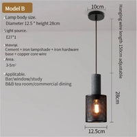 Lampe suspendue en béton industriel et abat-jour en fer. | Marco Lucetti B / LED 4W (Max100W)