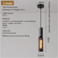 Lampe suspendue en béton industriel et abat-jour en fer. | Marco Lucetti C-Gris / LED 4W (Max100W)