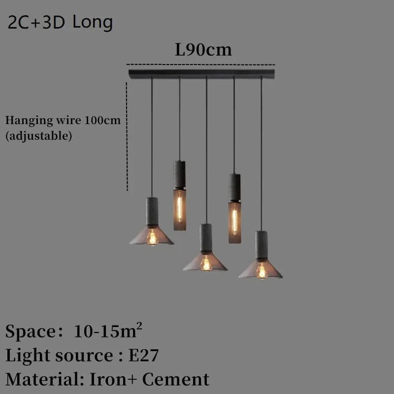 Lampe suspendue en béton industriel et abat-jour en fer. | Marco Lucetti L 2C 3D / LED 4W (Max100W)
