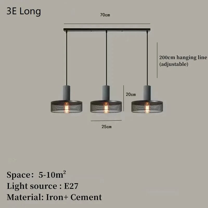 Lampe suspendue en béton industriel et abat-jour en fer. | Marco Lucetti L 3E / LED 4W (Max100W)