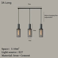 Lampe suspendue en béton industriel et abat-jour en fer. | Marco Lucetti L3A / LED 4W (Max100W)