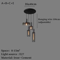 Lampe suspendue en béton industriel et abat-jour en fer. | Marco Lucetti RABCE / LED 4W (Max100W)