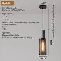 Lampe suspendue en béton industriel et abat-jour en fer. | Marco Lucetti UN / LED 4W (Max100W)