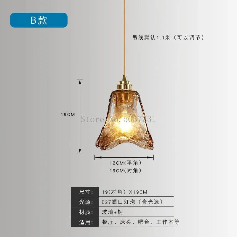 Lampe suspendue en laiton et verre LED de style nordique japonais. | Marco Lucetti B