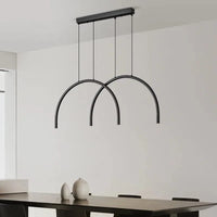 Lampe suspendue en laiton noir doré avec LED pour bars et restaurants. | Marco Lucetti Or-6 lumières / 4000K