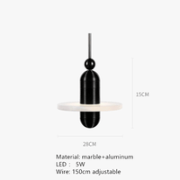 Lampe suspendue en marbre et aluminium avec cordon réglable à LED | Marco Lucetti