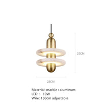 Lampe suspendue en marbre et aluminium avec cordon réglable à LED | Marco Lucetti G / Blanc froid
