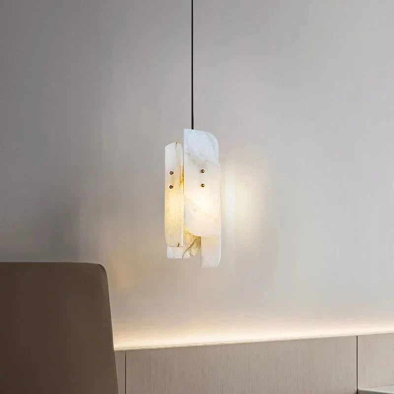Lampe suspendue en marbre "Marble Glow" avec fil de cuivre réglable | Marco Lucetti