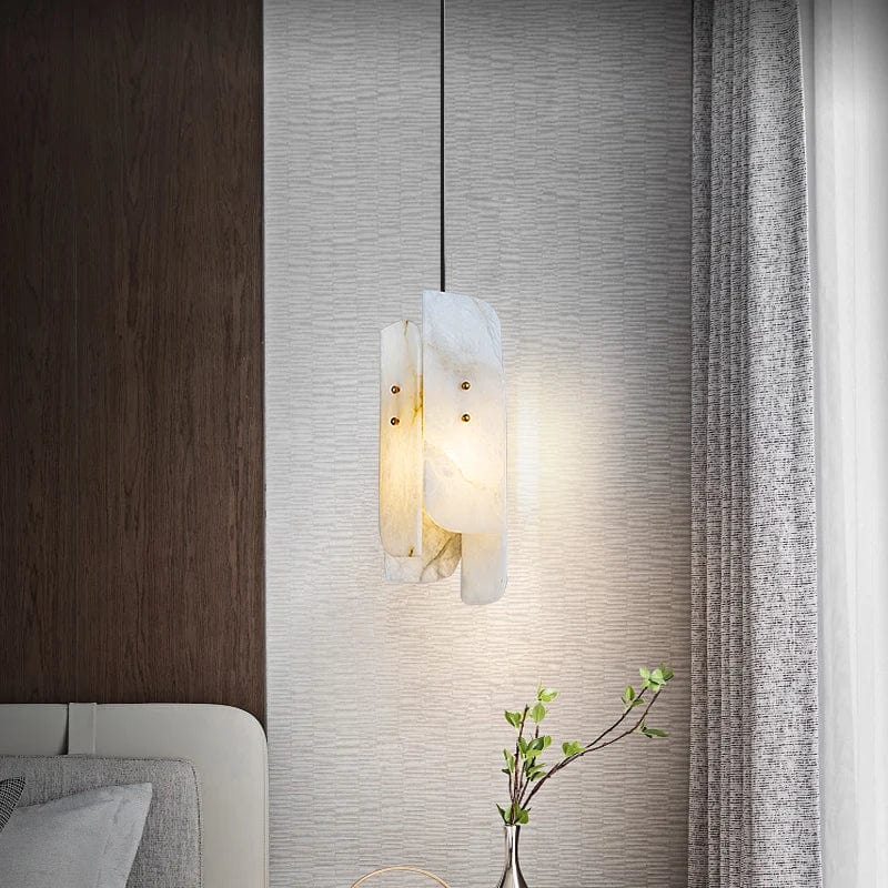 Lampe suspendue en marbre "Marble Glow" avec fil de cuivre réglable | Marco Lucetti