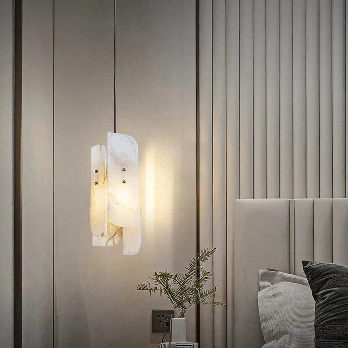 Lampe suspendue en marbre "Marble Glow" avec fil de cuivre réglable | Marco Lucetti