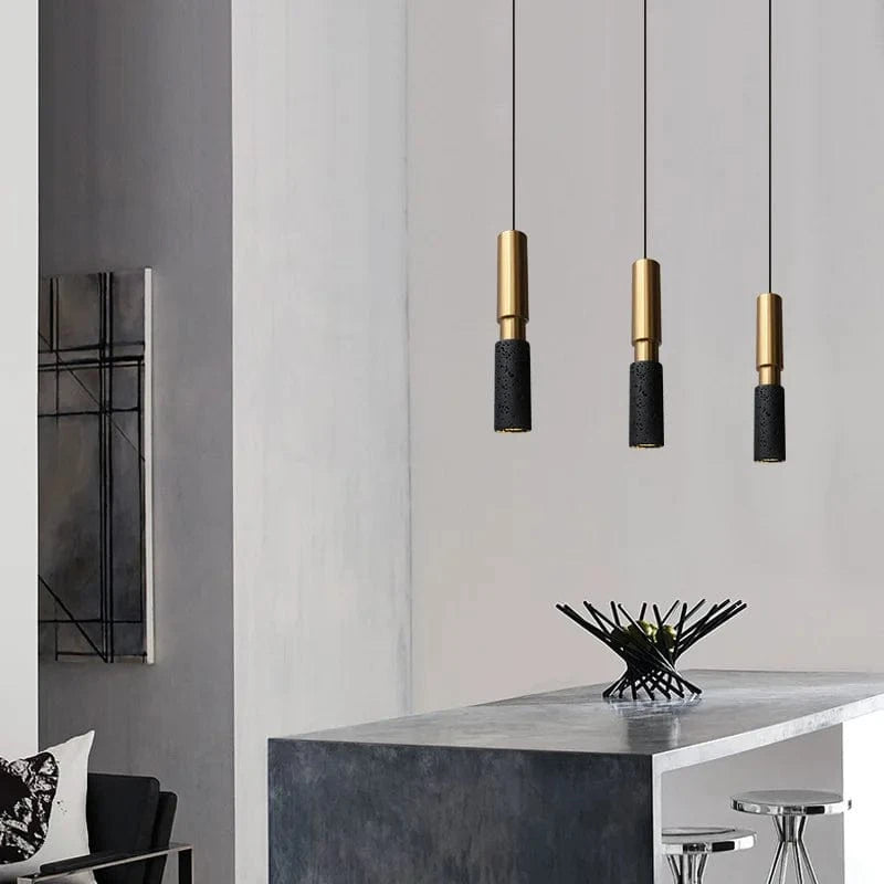 Lampe suspendue en pierre ajustable avec cordon d'ampoule | Marco Lucetti