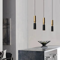Lampe suspendue en pierre ajustable avec cordon d'ampoule | Marco Lucetti