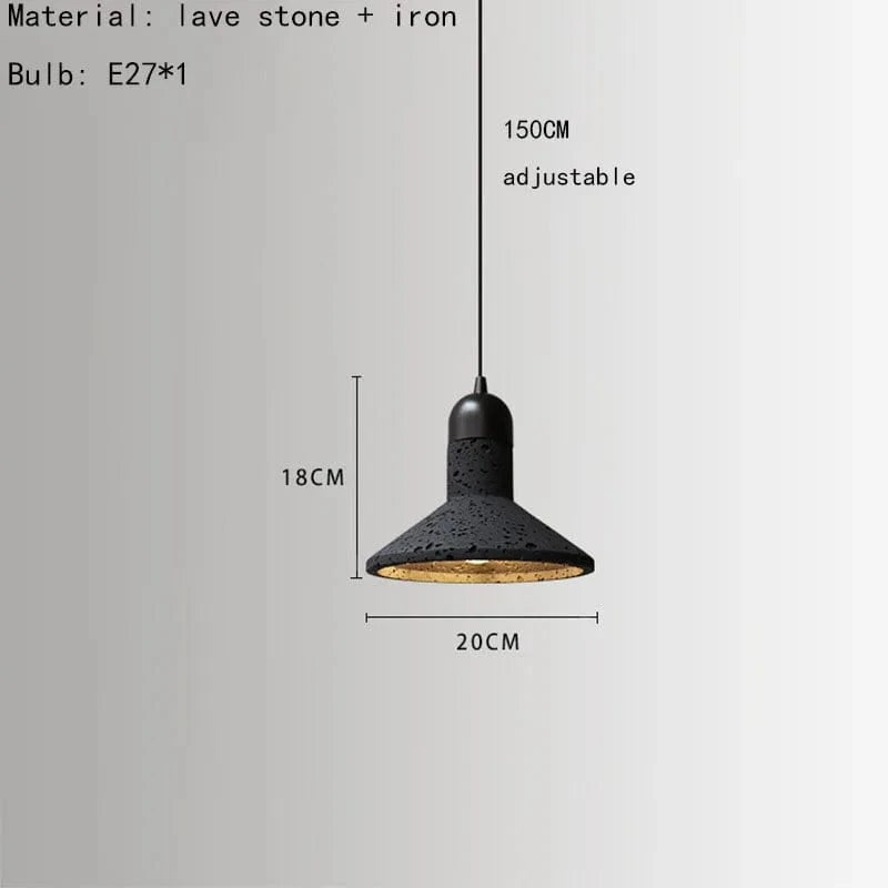 Lampe suspendue en pierre ajustable avec cordon d'ampoule | Marco Lucetti B / Blanc chaud