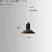 Lampe suspendue en pierre ajustable avec cordon d'ampoule | Marco Lucetti B / Blanc chaud