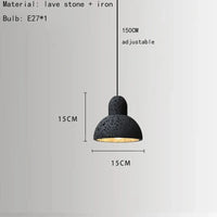 Lampe suspendue en pierre ajustable avec cordon d'ampoule | Marco Lucetti C / Blanc chaud