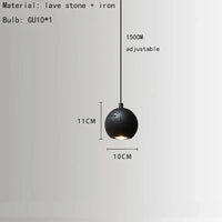 Lampe suspendue en pierre ajustable avec cordon d'ampoule | Marco Lucetti D / Blanc chaud