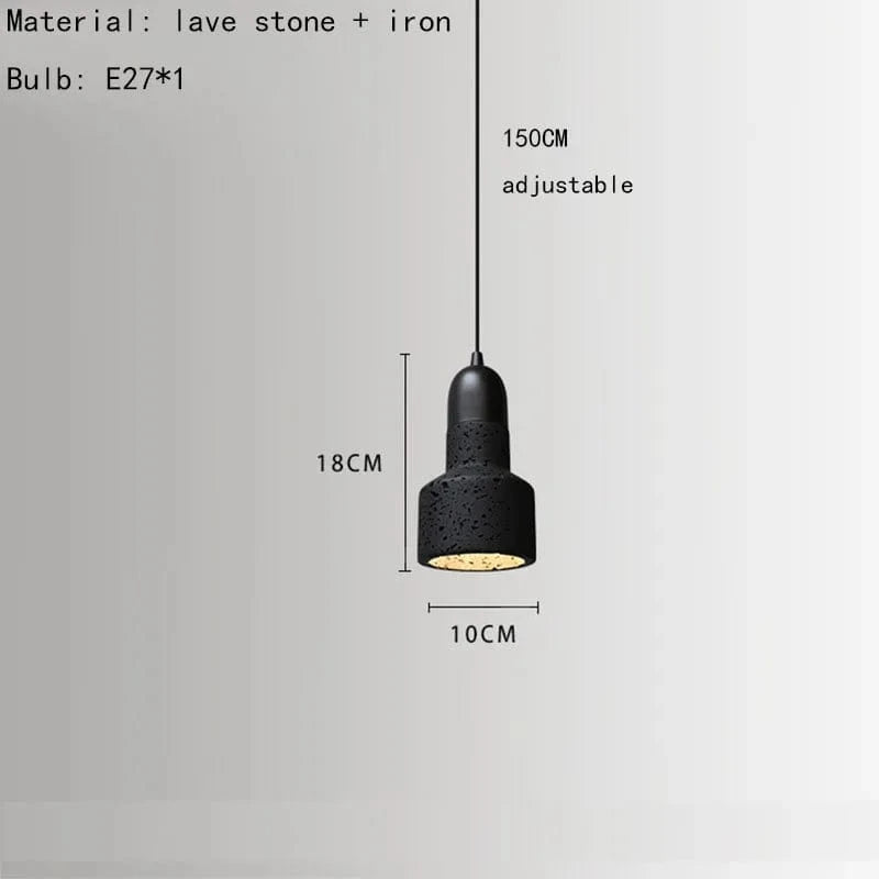 Lampe suspendue en pierre ajustable avec cordon d'ampoule | Marco Lucetti E / Blanc chaud