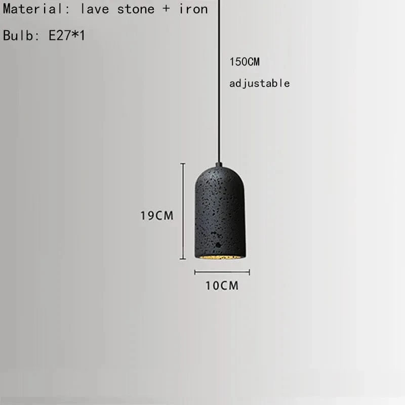 Lampe suspendue en pierre ajustable avec cordon d'ampoule | Marco Lucetti F / Blanc chaud