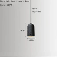 Lampe suspendue en pierre ajustable avec cordon d'ampoule | Marco Lucetti F / Blanc chaud