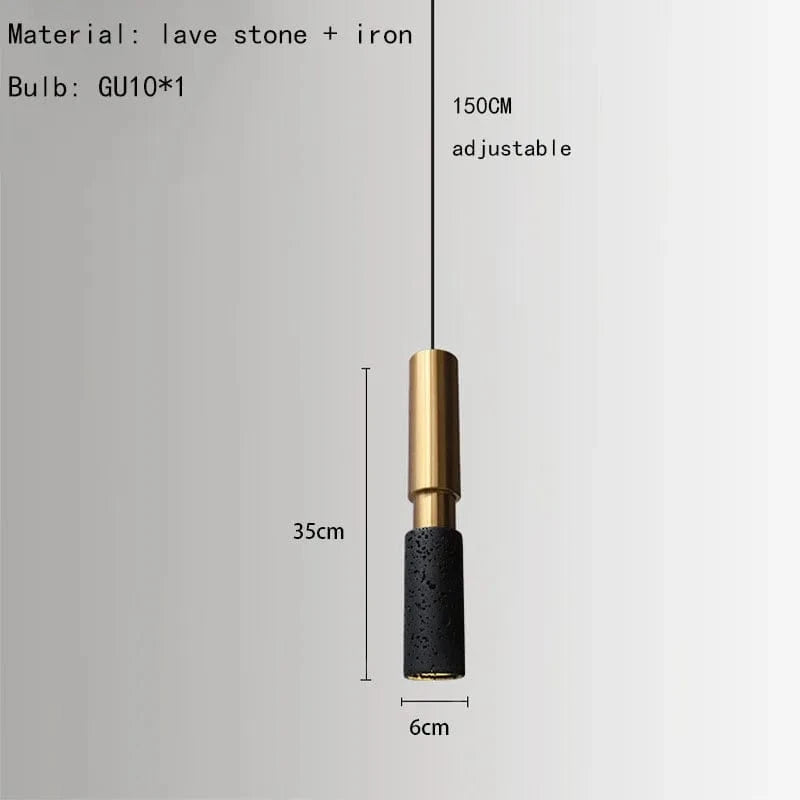 Lampe suspendue en pierre ajustable avec cordon d'ampoule | Marco Lucetti UN / Blanc chaud