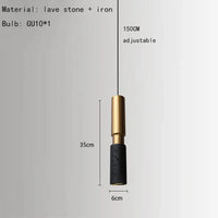 Lampe suspendue en pierre ajustable avec cordon d'ampoule | Marco Lucetti UN / Blanc chaud