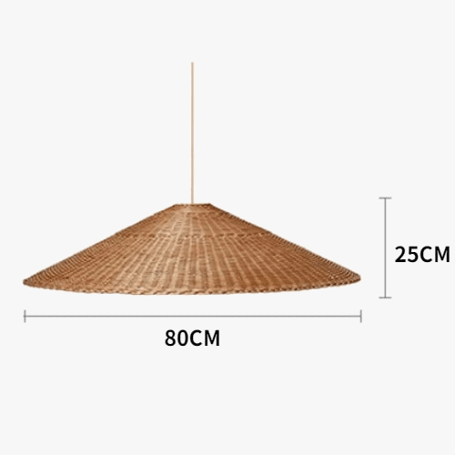 Lampe Suspendue en Rotin Design Japonais Zen Artistique, Style Rétro | Marco Lucetti