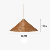 Lampe Suspendue en Rotin Design Japonais Zen Artistique, Style Rétro
