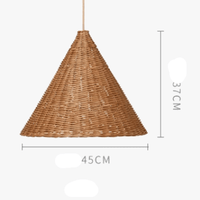 Lampe Suspendue en Rotin Design Japonais Zen Artistique, Style Rétro