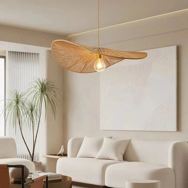 Lampe Suspendue en Rotin Tissé - Style Sud-Est Asiatique Authentic | Marco Lucetti