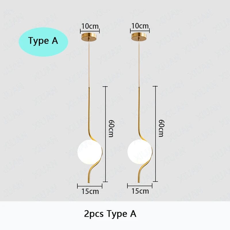 Lampe suspendue en verre blanc - Style Art Déco | Marco Lucetti