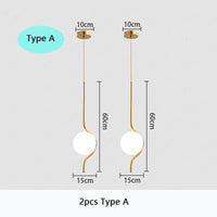 Lampe suspendue en verre blanc - Style Art Déco | Marco Lucetti