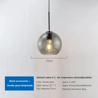 Lampe suspendue en verre design moderne pour loft - Éclairage élégant et contemporain | Marco Lucetti C15CM / Cadre noir / Sans ampoule | CHINE
