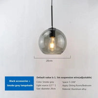 Lampe suspendue en verre design moderne pour loft - Éclairage élégant et contemporain | Marco Lucetti C20CM / Cadre noir / Sans ampoule | CHINE