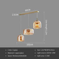 Lampe suspendue en verre LED de luxe au style nordique moderne | Marco Lucetti Cognac-15-26-38 1 / Blanc froid