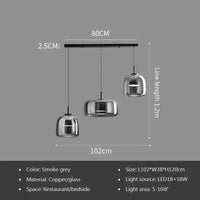 Lampe suspendue en verre LED de luxe au style nordique moderne | Marco Lucetti Gris fumée-15-26-38 1 / Blanc froid