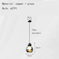 Lampe Suspendue en Verre Moderne pour Décoration Intérieure - Livraison Directe et Réglable | Marco Lucetti A-Verre noir-gris / 3000K