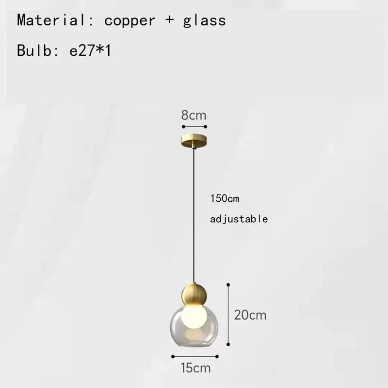 Lampe Suspendue en Verre Moderne pour Décoration Intérieure - Livraison Directe et Réglable | Marco Lucetti Verre A-Gold-clair / 4000K