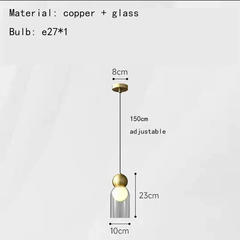 Lampe Suspendue en Verre Moderne pour Décoration Intérieure - Livraison Directe et Réglable | Marco Lucetti Verre B-Gold-clair / 5000K