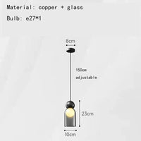 Lampe Suspendue en Verre Moderne pour Décoration Intérieure - Livraison Directe et Réglable | Marco Lucetti Verre B-Noir-gris / 3000K