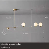 Lampe suspendue en verre moderne pour une décoration intérieure tendance | Marco Lucetti 4 lumières / 3 modifiables
