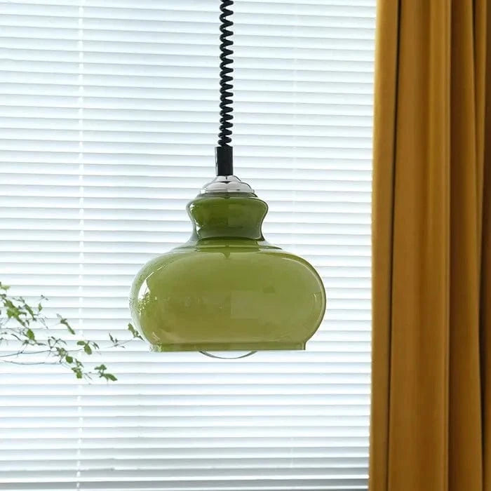 Lampe suspendue en verre style médiéval pour ambiance bistrot | Marco Lucetti B-Vert / 5W / Lumière chaude