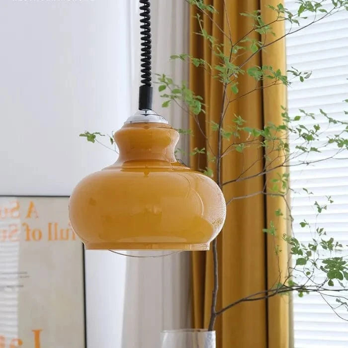 Lampe suspendue en verre style médiéval pour ambiance bistrot | Marco Lucetti Une orange / 5W / Lumière chaude