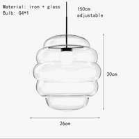 Lampe Suspendue en Verre Transparent Réglable pour Restaurant et Bar | Marco Lucetti