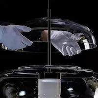 Lampe Suspendue en Verre Transparent Réglable pour Restaurant et Bar | Marco Lucetti