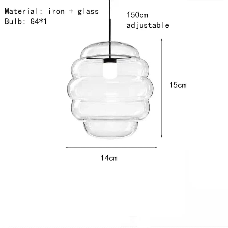 Lampe Suspendue en Verre Transparent Réglable pour Restaurant et Bar | Marco Lucetti 14 cm-Verre clair / 5000K