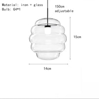 Lampe Suspendue en Verre Transparent Réglable pour Restaurant et Bar | Marco Lucetti 14 cm-Verre clair / 5000K