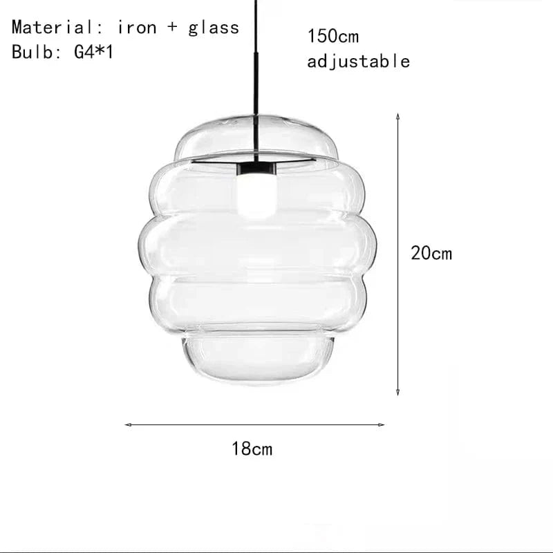 Lampe Suspendue en Verre Transparent Réglable pour Restaurant et Bar | Marco Lucetti 18cm-Verre clair / 5000K