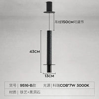 Lampe suspendue exclusive en pierre avec trou noir - Parfaite pour bar ou studio | Marco Lucetti B