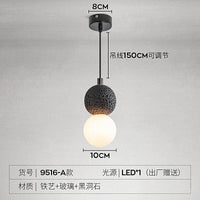 Lampe suspendue exclusive en pierre avec trou noir - Parfaite pour bar ou studio | Marco Lucetti UN