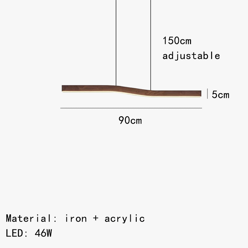 Lampe Suspendue Intensité et Fil Réglables en Imitation Bois et Métal - Minimaliste | Marco Lucetti